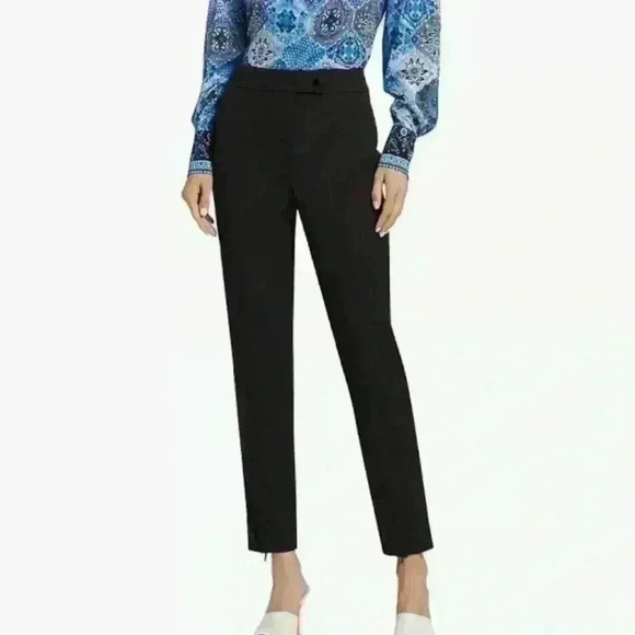 NWT T Tahari Black Slim Tori Pants Sz L - Picture 1 of 6